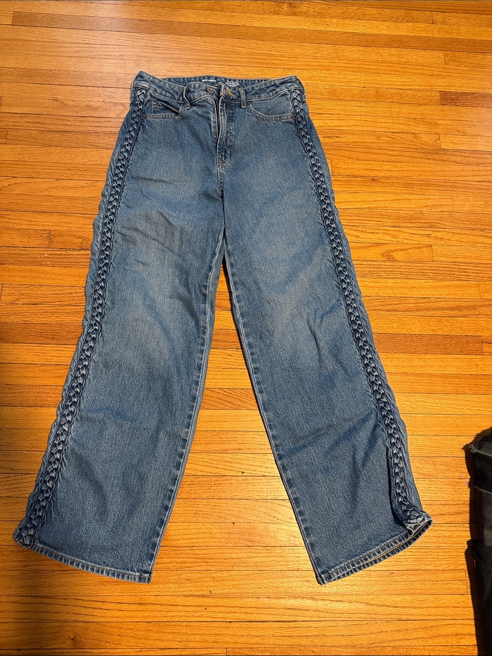 Old Navy Braided-Side Wide Leg Jeans - Blue